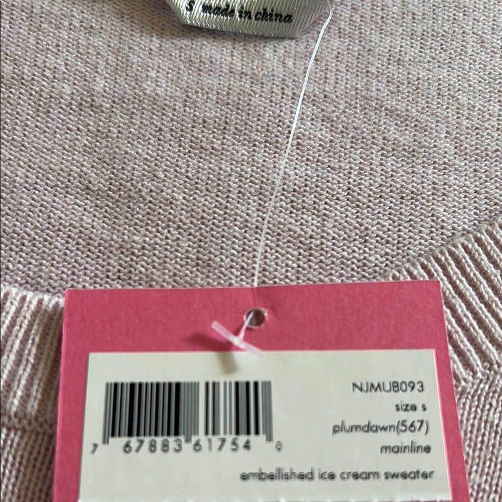 Kate Spade Elegant Embellished Ice Cream Cone Sundae Knit Sweater New! - Picture 3 of 9
